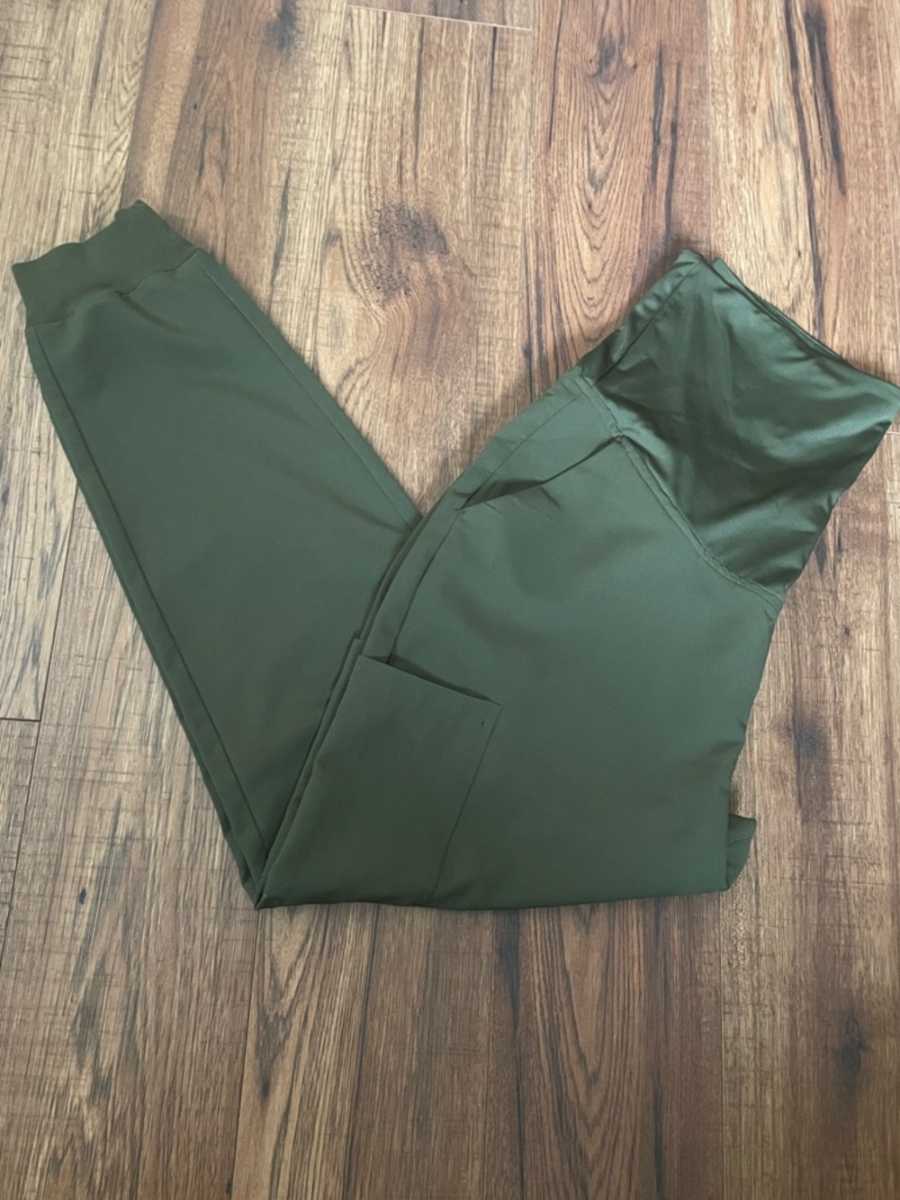 Mandala Olive Green Maternity Performance Scrub Pants Stretchy Comfortable
